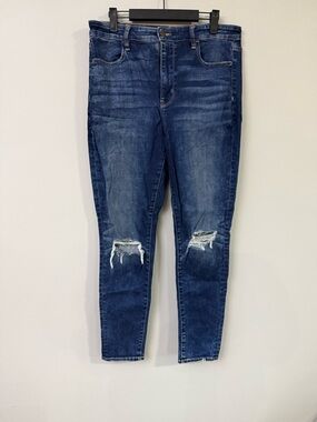 Women’s Dark Blue Distressed Skinny Jeans